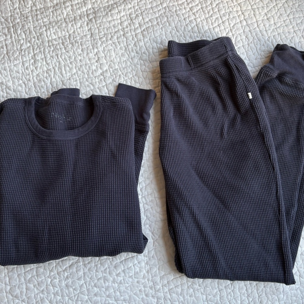 Noble Waffle Pajama Set in Navy Blue